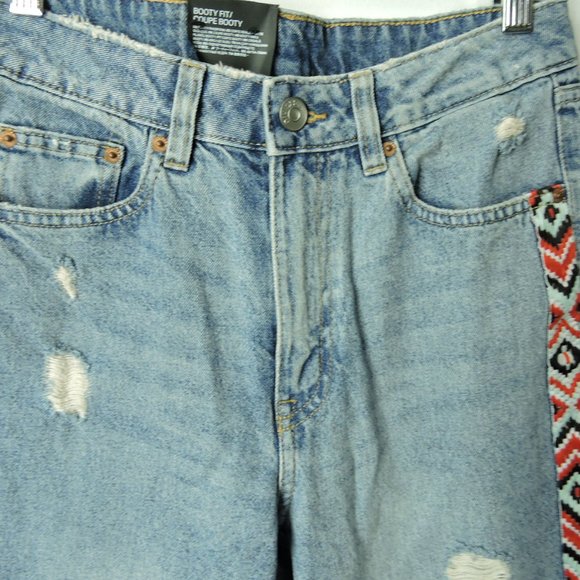 New Booty Fit High Waist Jeans embroidered side distressed size 6 Divided H&M - Picture 6 of 14